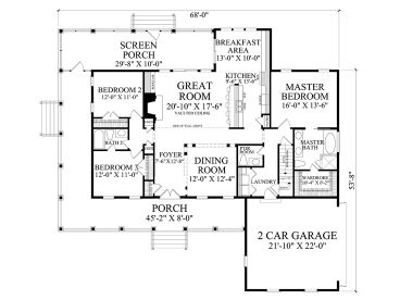 1st Floor Plan, 063H-0220