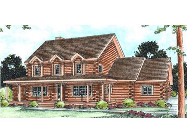 Country Log House Plan, 031L-0015