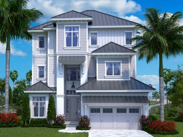 Three-Story Coastal House Plan, 037H-0241