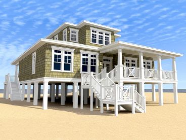 Coastal House Plan, 052H-0095