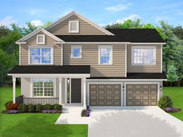 Narrow Lot Two-Story Home Plan, 064H-0119