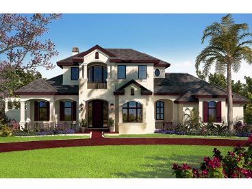 Luxury Sunbelt House Plan, 037H-0227