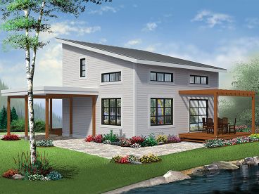 Small Modern House Plan, 027H-0457